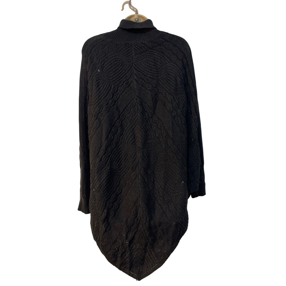 Shein Black Patterned Knit Angel Arm Open Bottom Sweater Medium Pre-owned - Picture 2 of 7